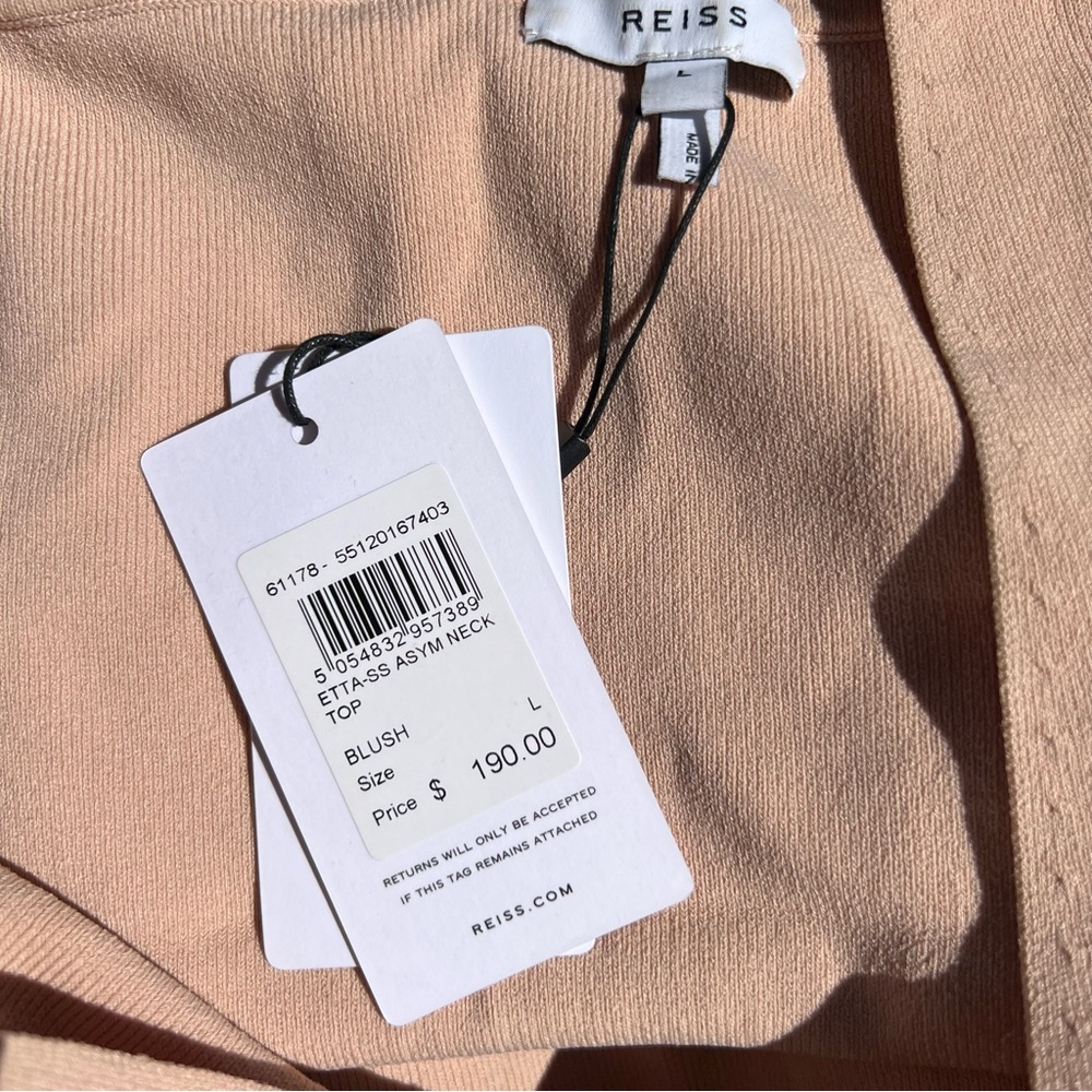 Reiss Blush One-Shoulder Drape Top - Picture 7 of 7